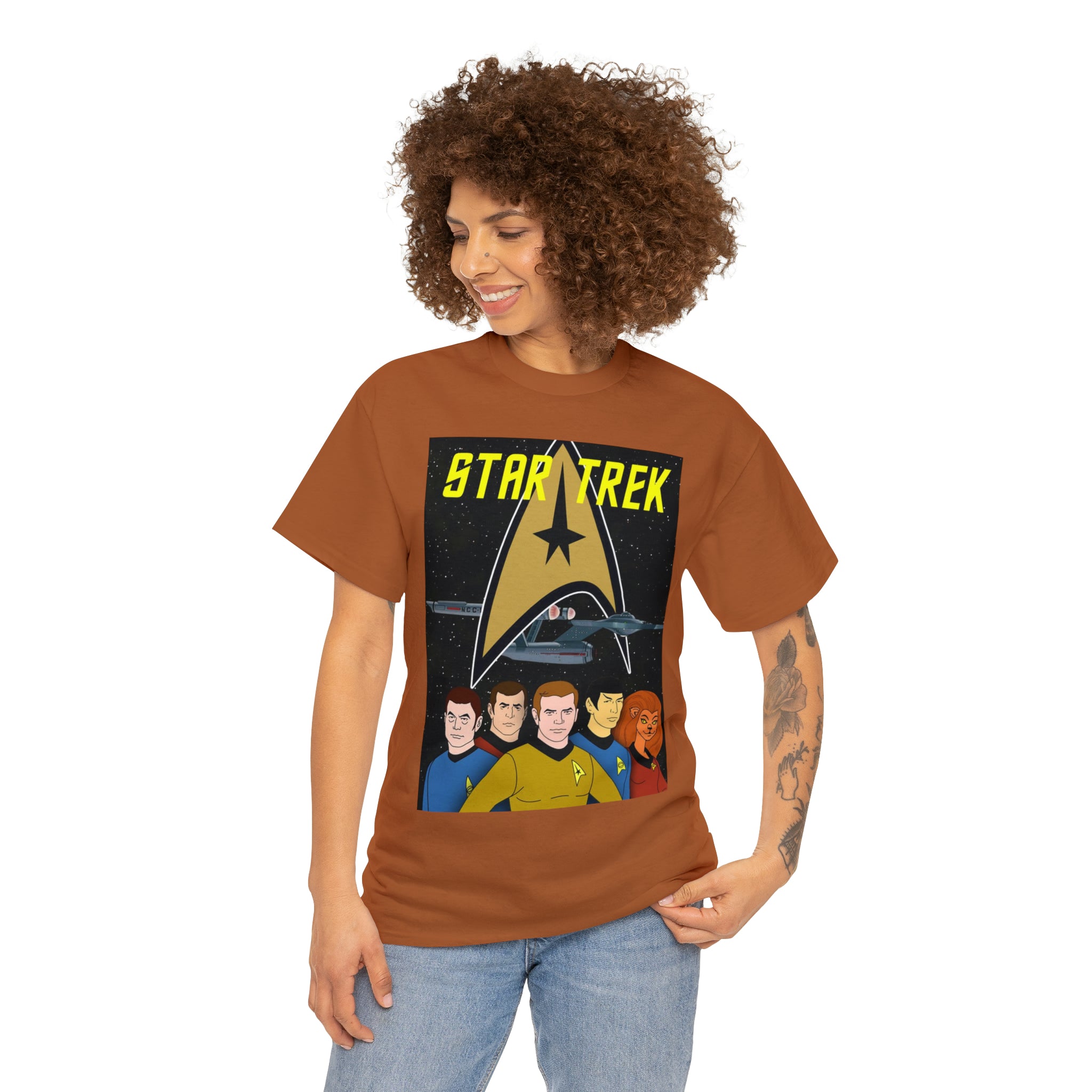Star Trek Cartoon- Unisex Heavy Cotton T-Shirt - Creations by Chris and Carlos